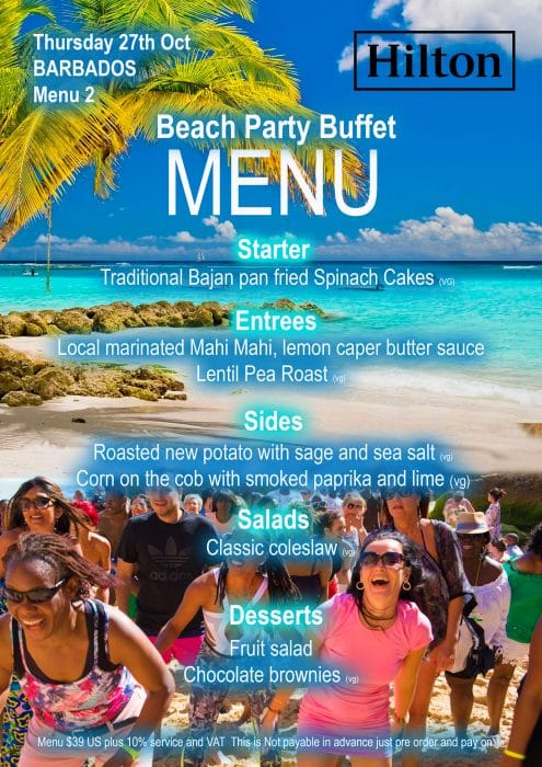 Menu 2 Beach Party Buffet Thurs 27th Oct copy