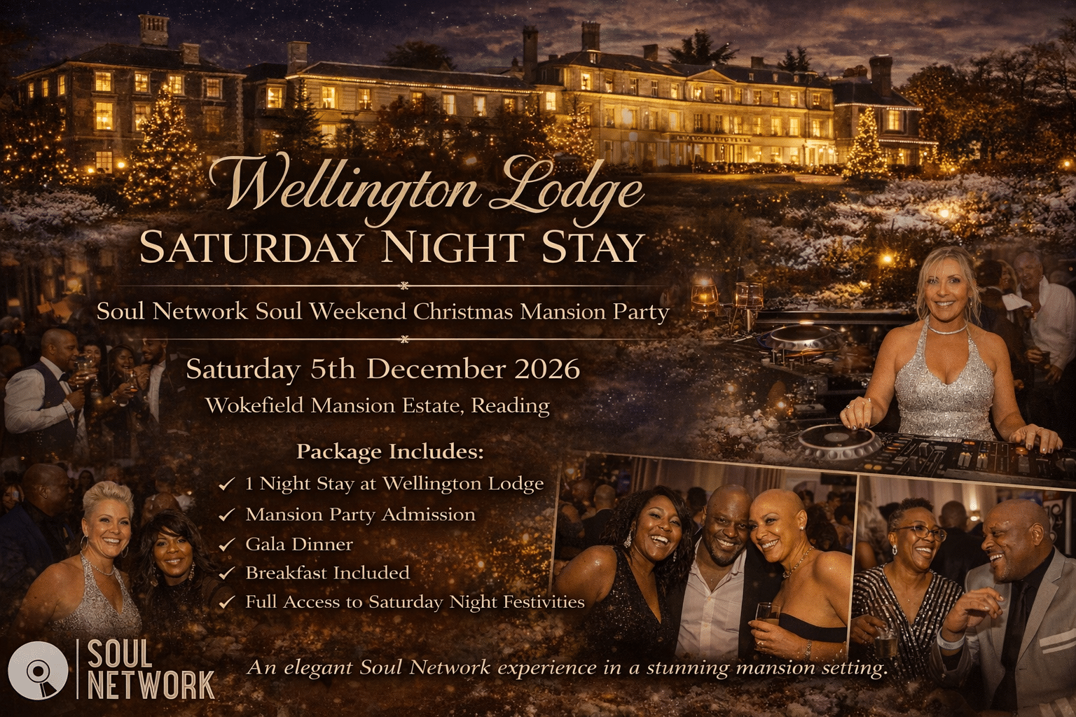 Wellington lodge Sat Night for 1 Person Soul Network